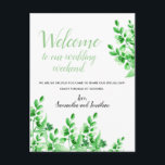 Watercolor Green Foliage | Welcome to our Wedding Postcard<br><div class="desc">This postcard is the perfect size for a short welcome note to add to your wedding welcome bags for out of town guests. It features a beautiful watercolor graphic of green foliage and is perfect for spring and summer weddings.</div>
