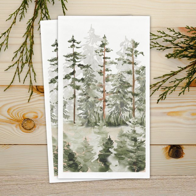 Watercolor Green Forest Napkin (Creator Uploaded)
