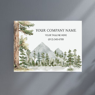 Watercolor Green Forest Personalized Business Poster