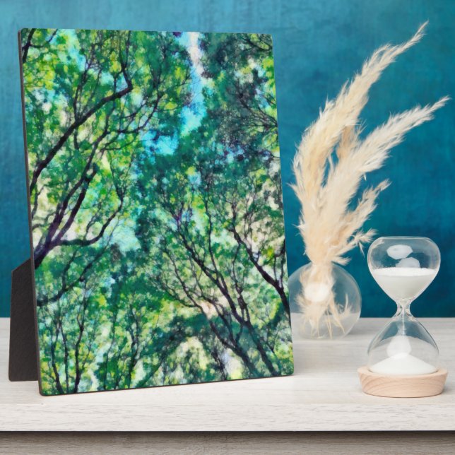 Watercolor Green Forest Plaque (Side)