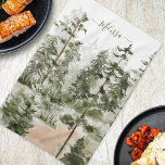 Watercolor Green Forest Tea Towel<br><div class="desc">Elevate your kitchen with our Watercolor Green Forest Kitchen Towel! Embrace the serene beauty of nature in every culinary adventure.</div>