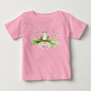 Watercolor Green Frog Baby T-Shirt