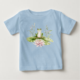 Watercolor Green Frog  Baby T-Shirt