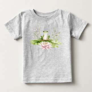 Watercolor Green Frog  Baby T-Shirt