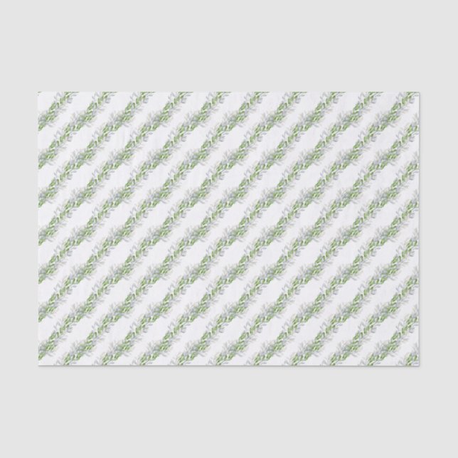 Watercolor Green Garland Tissue Paper (Front)