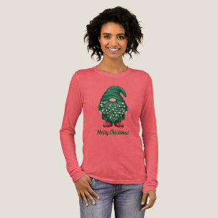 Watercolor Green Gnome Christmas Lights Tri-Blend Shirt