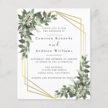 Watercolor Green Gold Eucalyptus Geometric Frame