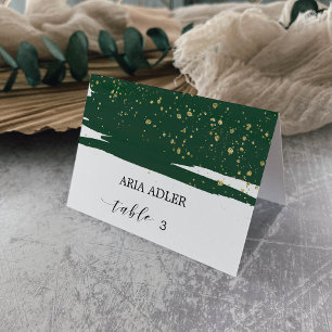 Watercolor Green & Gold Wedding Escort Place Cards