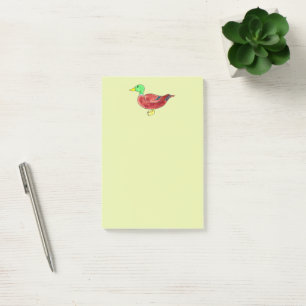 Watercolor Green Head Mallard Duck Post-it Notes