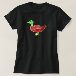 Watercolor Green Head Mallard Duck T-Shirt