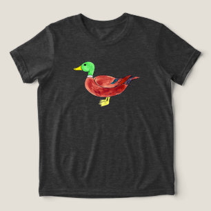 Watercolor Green Head Mallard Duck Tri-Blend Shirt