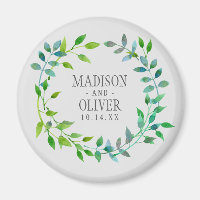 Watercolor Green Leaf Wreath | Wedding