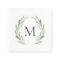 Watercolor Green Olive Branch Wreath Monogram
