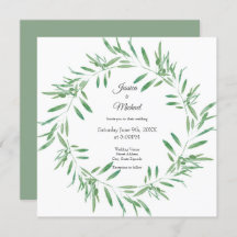 Watercolor Green Olive Wreath