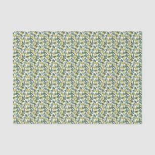 Watercolor Green Olives and Branches Pattern Tissue Paper