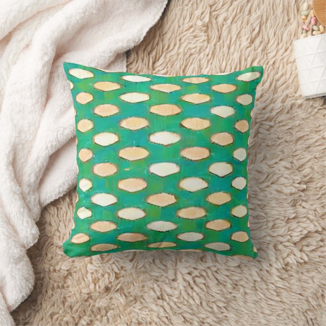 Watercolor Green  Oval Shapes Pattern Cushion (Blanket)