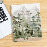 Watercolor Green Pine Forest on Mountain Planner<br><div class="desc">Plan your wilderness adventures with our Watercolor Pine Forest Planner. Stay organised in rustic style!</div>