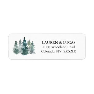 Watercolor Green Pine Spruce Trees Forest Wedding