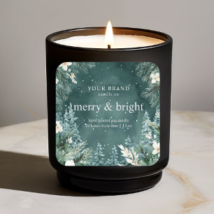 "Watercolor Green Pine Tree  Square Sticker