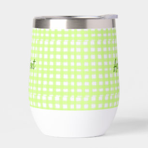 Watercolor green plaid ginham personalised add tex