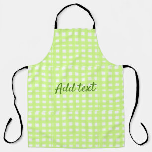 Watercolor green plaid ginham personalised add tex apron