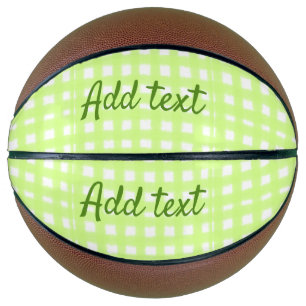 Watercolor green plaid ginham personalised add tex basketball