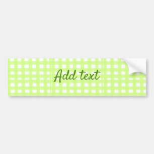 Watercolor green plaid ginham personalised add tex bumper sticker