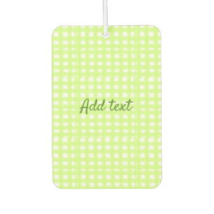 Watercolor green plaid ginham personalised add tex car air freshener