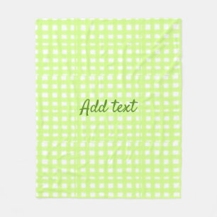 Watercolor green plaid ginham personalised add tex fleece blanket