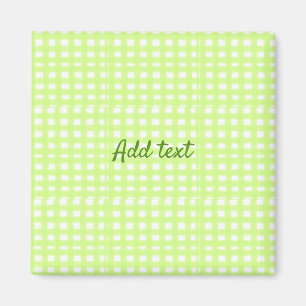 Watercolor green plaid ginham personalised add tex magnet