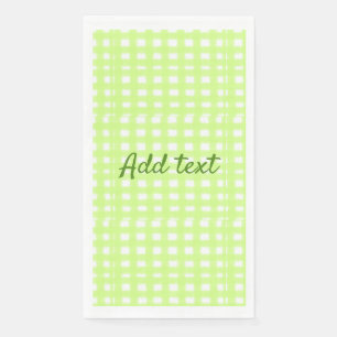 Watercolor green plaid ginham personalised add tex napkin