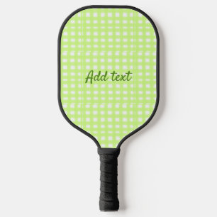 Watercolor green plaid ginham personalised add tex pickleball paddle