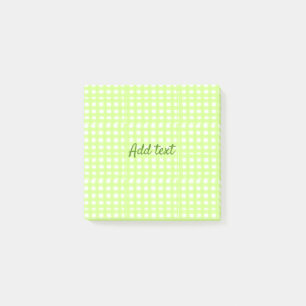Watercolor green plaid ginham personalised add tex post-it notes