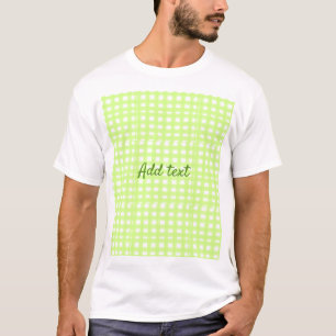 Watercolor green plaid ginham personalised add tex T-Shirt
