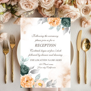 Watercolor Green Roses Wedding Invitation