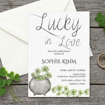 Watercolor Green Shamrock Bridal Shower