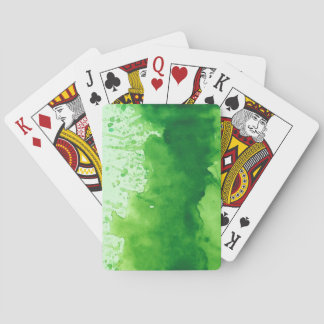 watercolor green texture Classic Playing Cards