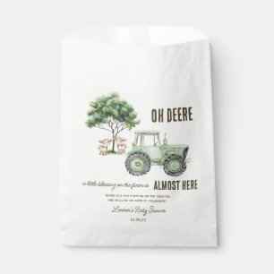 Watercolor Green Tractor Farm Favour Bags
