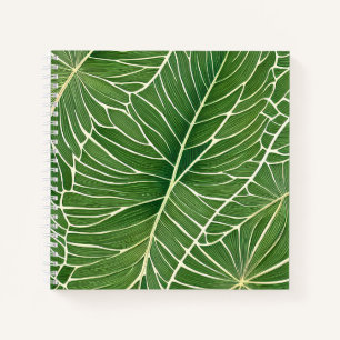 Watercolor Green Tropical Leaves Notebook