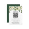 Watercolor Green White Floral QR Wedding RSVP