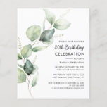Watercolor Greenery 80th Birthday Party Invitation<br><div class="desc">Eucalyptus 80th Birthday Party Invitation template you can easily customise or repurpose for other milestone events by clicking the "Personalise" button.</div>