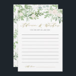 Watercolor Greenery and White Flower Wedding Advice Card<br><div class="desc">Give your advice and well wishes to the newlyweds with this whimsical wedding advice card. It features watercolor illustrations of greenery and white flowers with matching botanical pattern. This greenery advice and wishes card is perfect for spring and winter weddings.</div>
