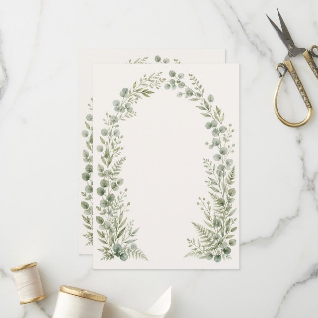 Watercolor Greenery Arch Wedding Program Programme (Front/Back In Situ)