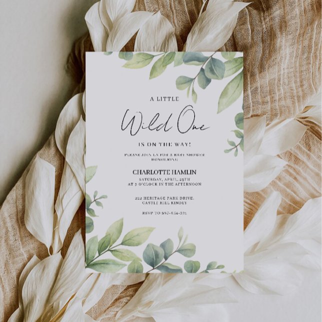 Watercolor Greenery Baby Shower Invitation (Watercolor Greenery Baby Shower Invitation)
