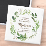 Watercolor Greenery Baby Shower Party Favour Magnet<br><div class="desc">Design is composed of watercolor greenery leaf leaves foliage botanicals

Available here:
http://www.zazzle.com/store/selectpartysupplies</div>