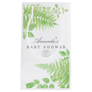 Watercolor Greenery Baby Shower Small Gift Bag