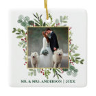 Watercolor Greenery Berries Wedding Photo Green