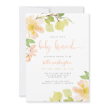 Watercolor Greenery Blush Pink Floral Baby Shower