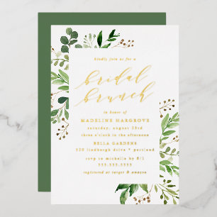 Watercolor Greenery Bridal Brunch