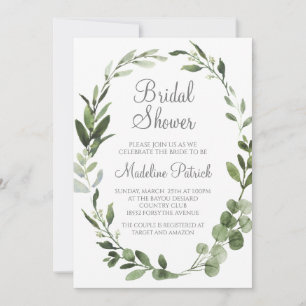 Watercolor Greenery Bridal Shower Invitation